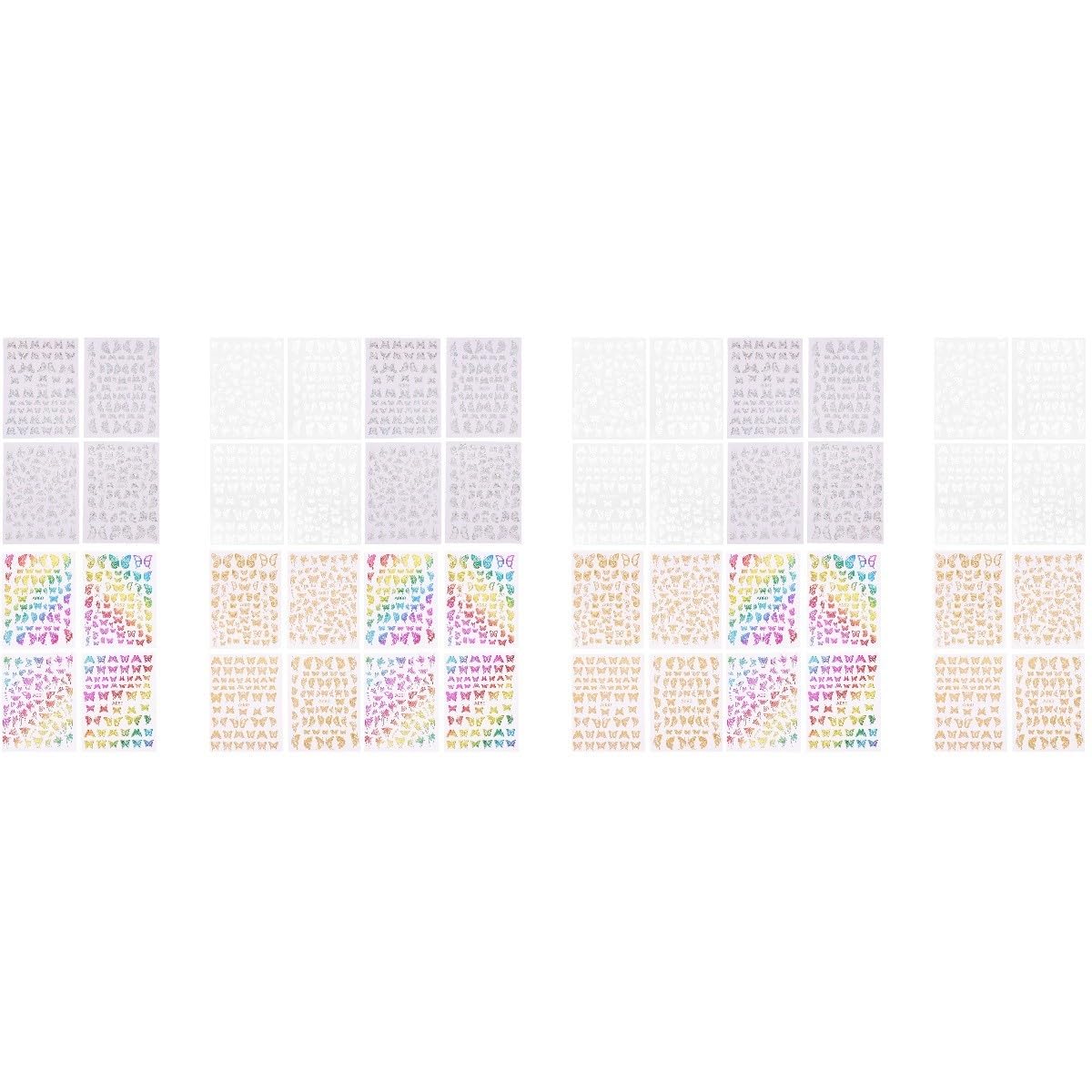 Healeved 48fogli Adesivi Per Unghie Con Farfalle Decorazioni Nail Art Per Manicure Fai Te Adesivi Colorati Per Unghie e Crafting Facile Applicazione Per Uso Personale e Salone