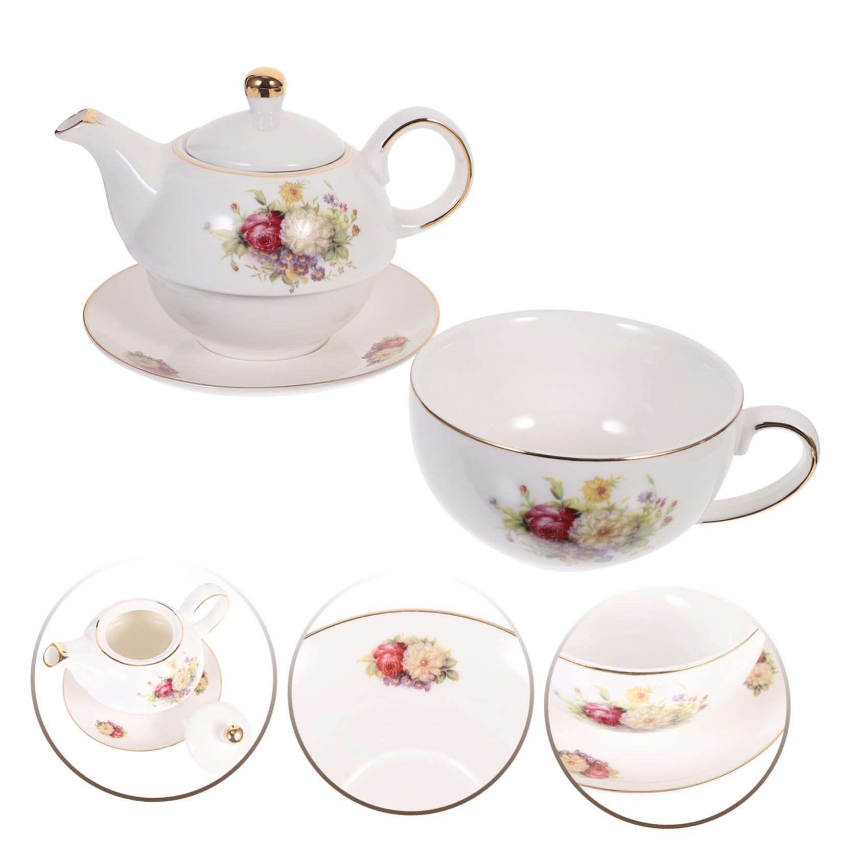 DOITOOL Teiera per Casa in Ceramica Bollitore Tazze da tè Forniture per Cucina Kit Teiera da Scrivania Tazza da tè in Ceramica per Casa Bollitore da Ufficio Regalo Aziendale
