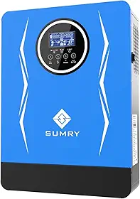 Inversor Solar Off Grid 6200W Inversor Solar Hibrido Onda Senoidal Pura 48v Entrada AC 230V/PV 450VDC MPPT 110A LCD Display para Uso Doméstico,Bombas de água e Geradores