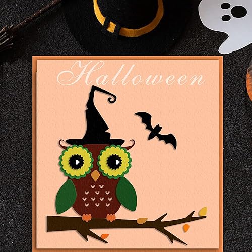 Miniatura 9 de Troqueles de corte de metal para decoración de tarjetas y decoraciones de Halloween, escoba de Halloween, calabazas troqueladas, plantillas de