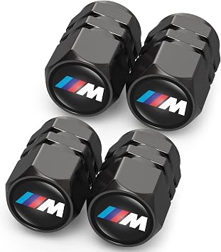 4PCS Tyre Valve Caps, Car Tyre Caps Compatible with BMW M M2 M4 M5 M6 M8 X1 X2 X3 X5 X6 M135i M240i Z4 328i X7, Leak-Proof Dust Caps for Car Tyres