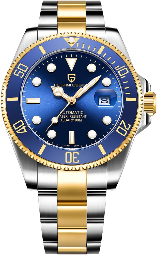 Men’s Automatic Mechanical Wrist Watches Japanese Movement Stainless Steel Bracelet Ceramic Bezel 100M Waterproof Watch