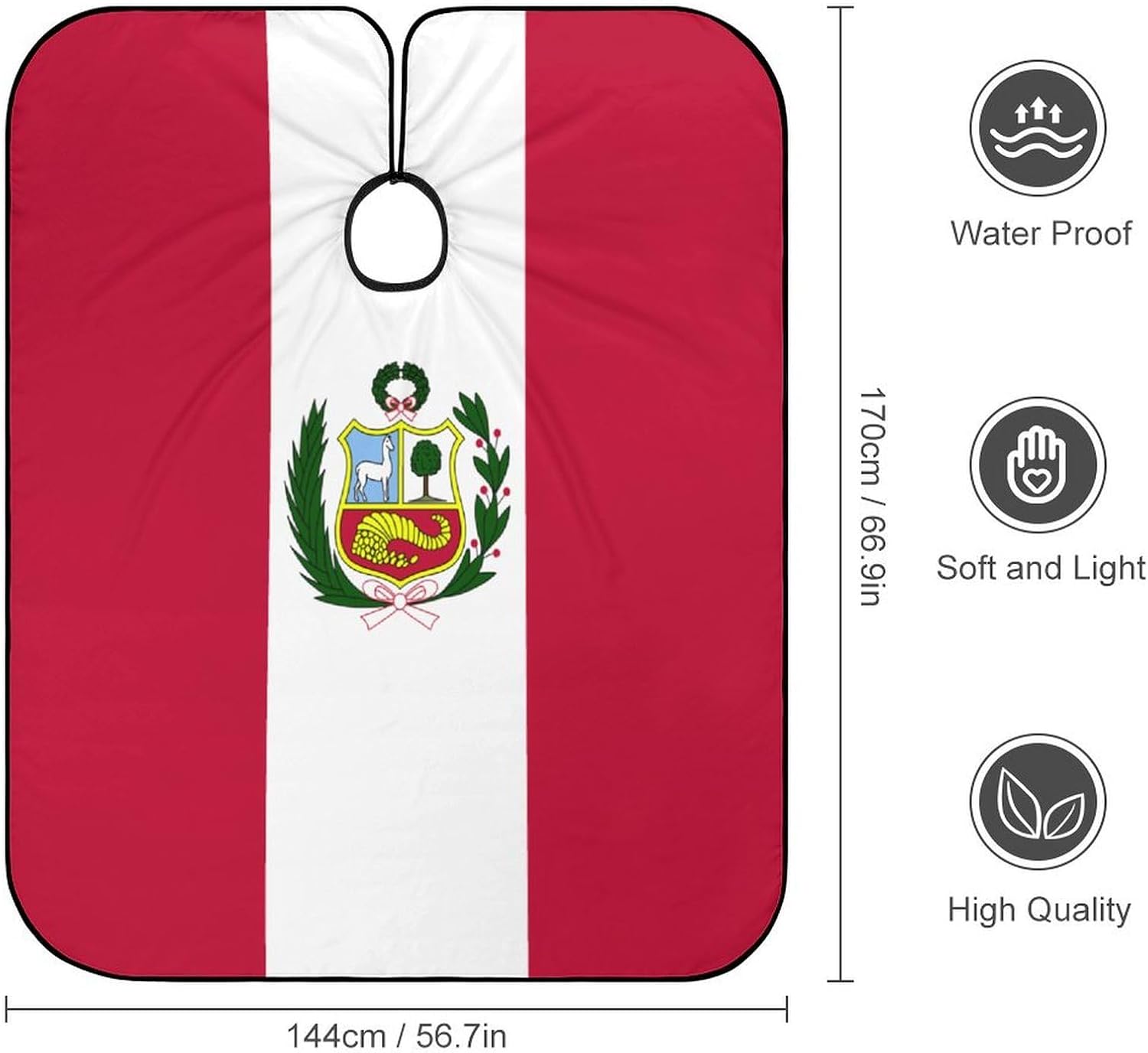 Adult Barber Cape Peru Flag Hairdresser Haircut Shawl Barber Apron