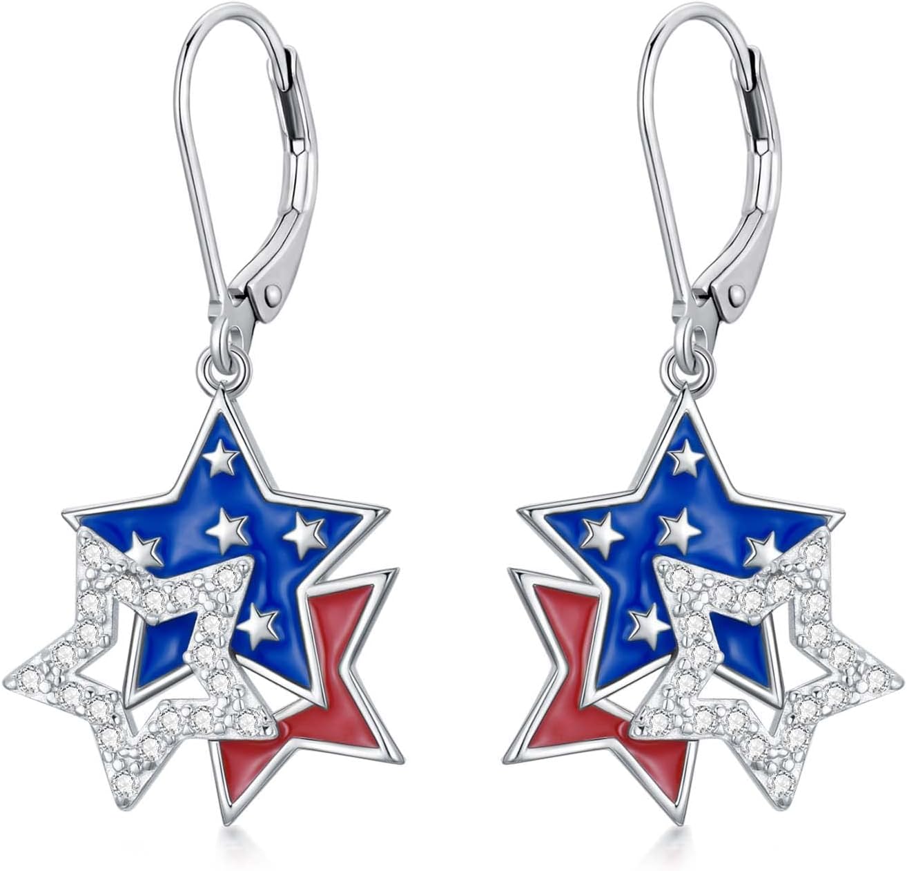 4th of July Earrings Patriotic Dangle Earrings American Flag Independence Day Jewelry Gifts for Women Daughters