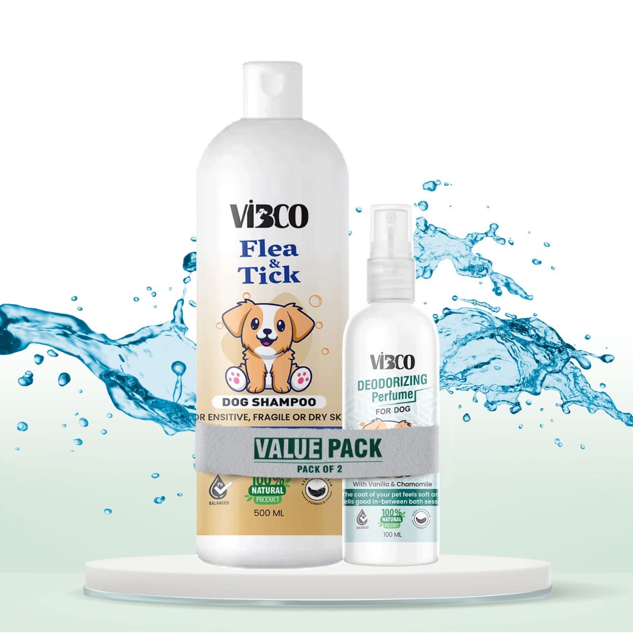 Vibco Dog Need(Combo of 2) Flea and Tick Shampoo(500ml)+Natural Body Odor Remover Deodorant Spray(100ml)| Dog Shampoo | Hydrates & Conditions| pH Balanced | Shiny, Soft & Healthy Coat of Hair (B0BTDLP3R4) Amazon Price History, Amazon Price Tracker