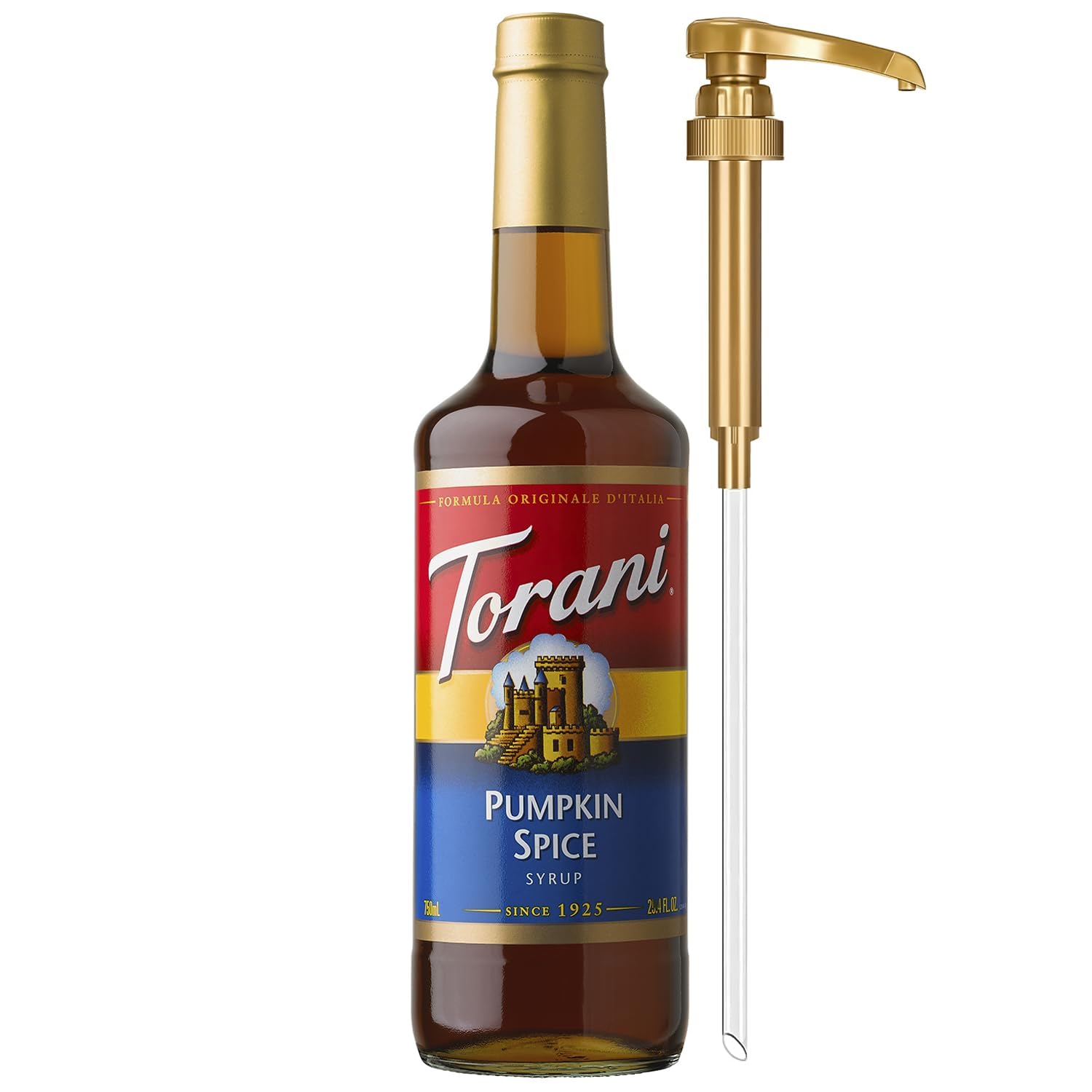 little squirt syrup pump Pumpkin Spice for Coffee, Glass Bottle 750ml 25.4 Ounces
