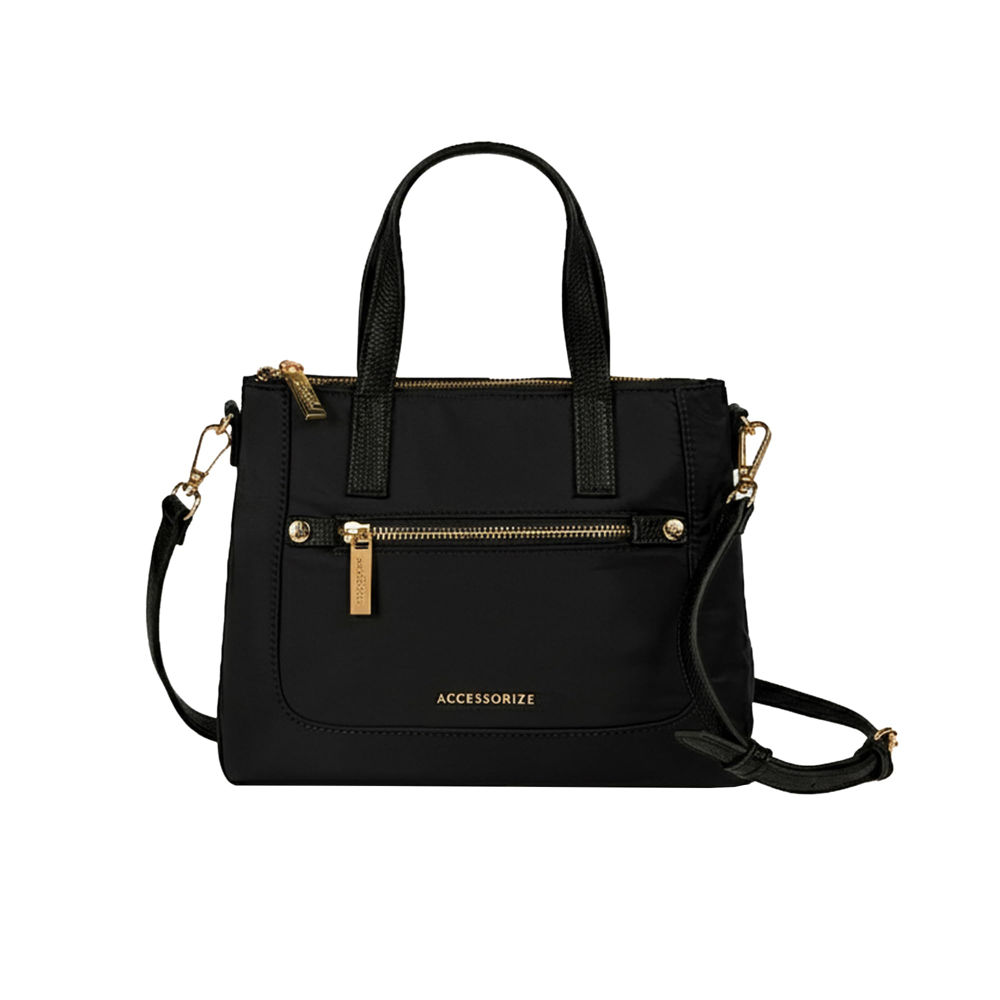 accessorize London Women's Black Kylie Nylon Tote | water-resistant Mini Shoulder Bag with Detachable Sling Strap | Stylish Casual & Travel Handbag-picture-15