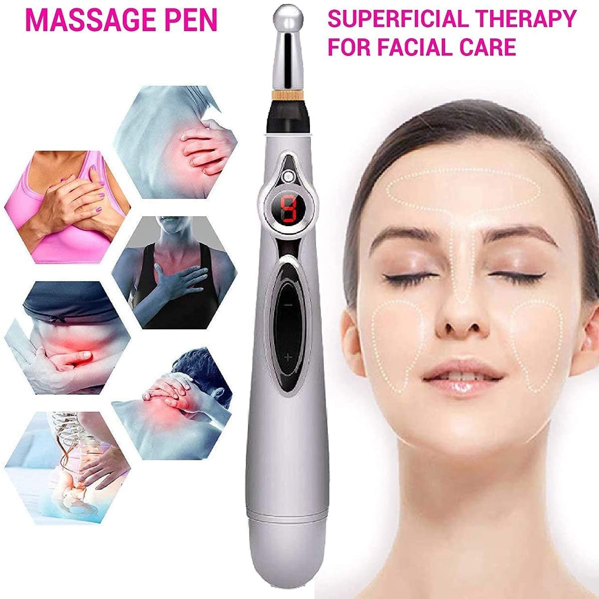 Exporttanza electronic acupuncture pen, electric meridian laser acupuncture machine magnet Therapy Instrument Meridian Energy Pen Massage Back Relief Pen Tools for Arthritis (Silver) Exporttanza electronic acupuncture pen, electric meridian laser acupuncture machine magnet Therapy Instrument Meridian Energy Pen Massage Back Relief Pen Tools for Arthritis (Silver)