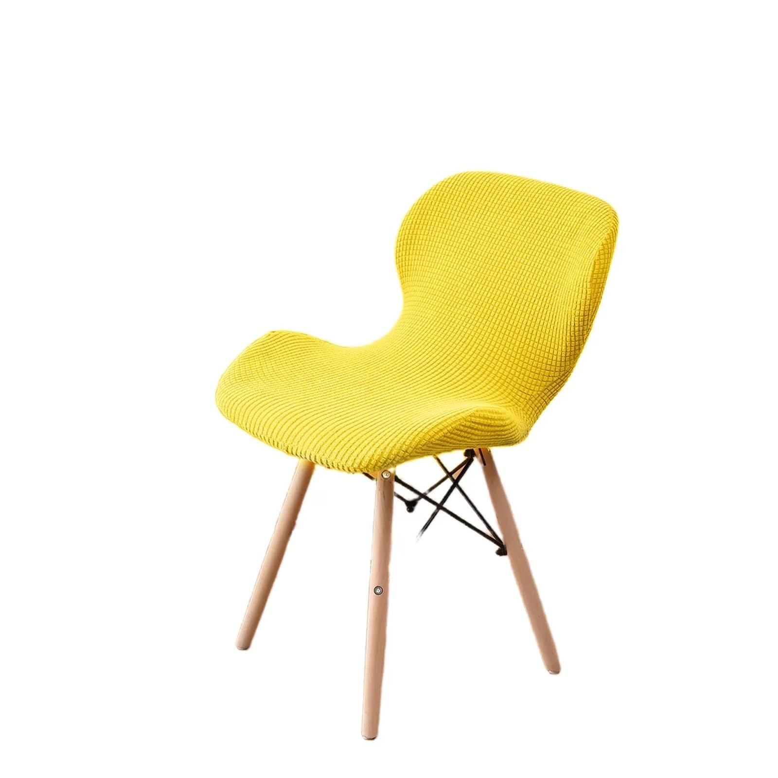 NFEKLFI Chair Cover Jacquard Adjustable Shell Chair Cover Dining Room Round Back Streach Home Elastic Luxury Hotel Banquet Stool for home(Yellow)