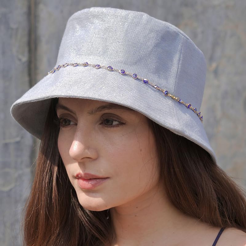 Image of Hair Drama Co. Crochet Bucket Hat for Women | Comfy & Casual Knit Handmade Foldable Floppy Hat | Summer Crochet Bucket Cap for Women & Girls