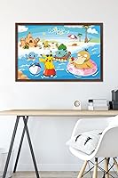 Vista 45 de Trends International Pokémon - Summer Wall Poster, 34L x 22.4W, Gold Framed Version