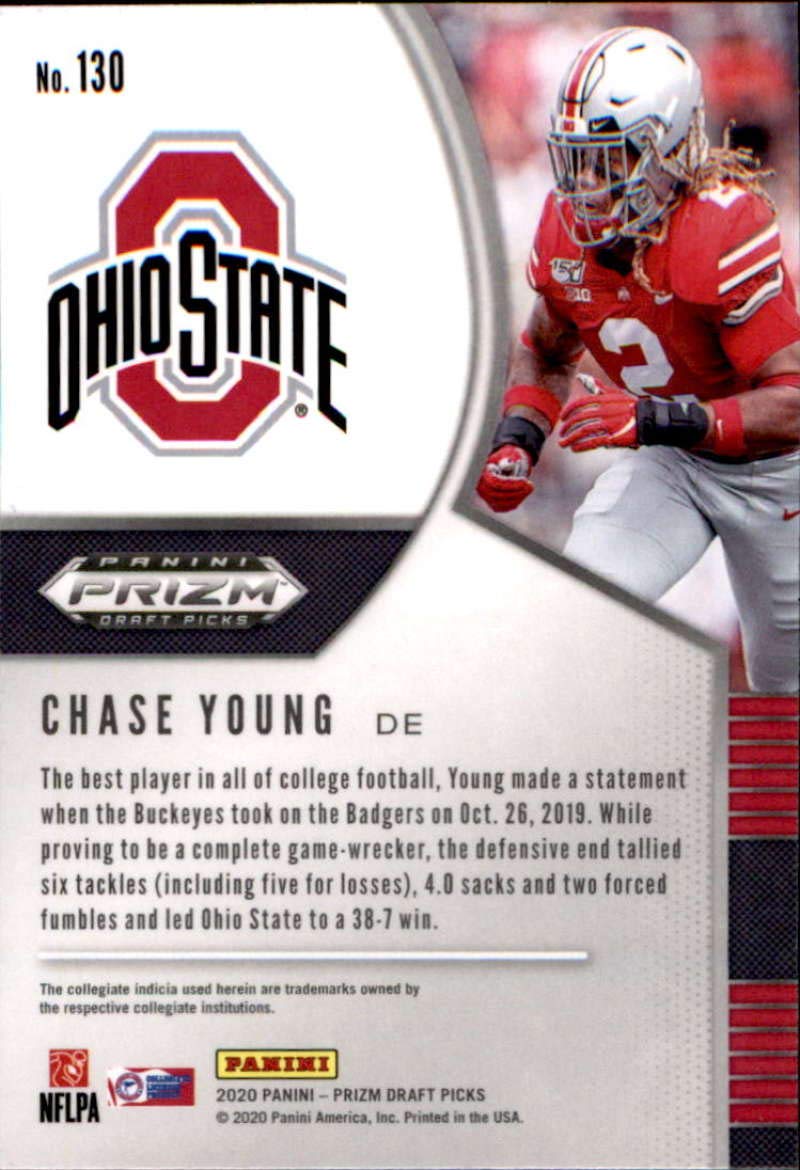 Amazon.com: 2020 Panini Prizm Draft #130 Chase Young Draft Picks Ohio State  Buckeyes RC Rookie Football Trading Card : Collectibles & Fine Art