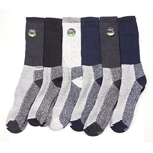 6 Pairs of Excellent Mens Merino Wool Thermal Socks,Size 10-153