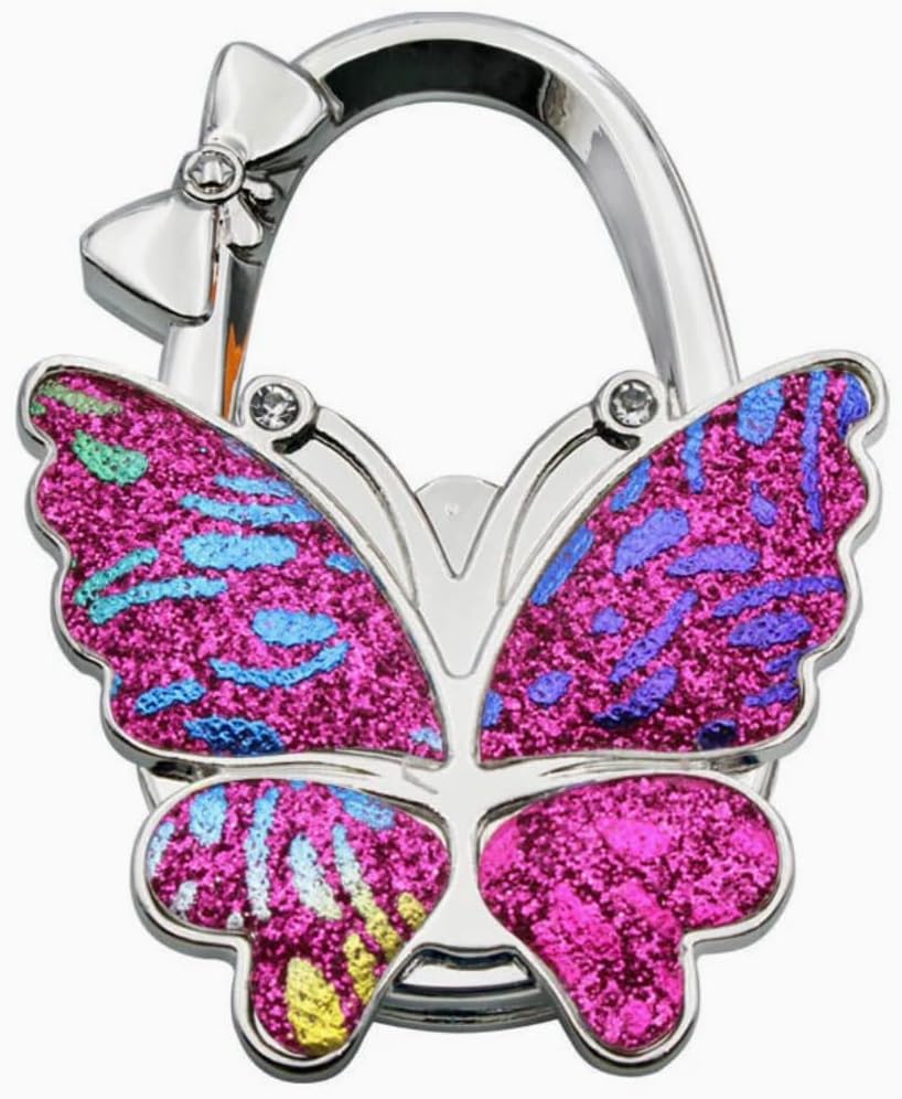Butterfly Foldable Handbag Hanger,Folding Purse Table Hook Holder,Foldable Purse Hook,Purse Holder Stand for Table (S)