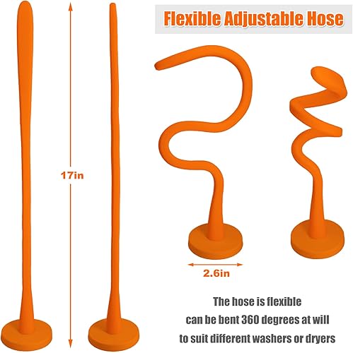 eHuangTools Front Load Washer Door Prop and Stopper - Magnetic Washing Machine Door Holder with 2.6-Inch Magnet Base, Removable Washer Door Stopper Keep Washer Door Open to Prevent Odors (White)(Orange,2.6-Inch Magnet Base)