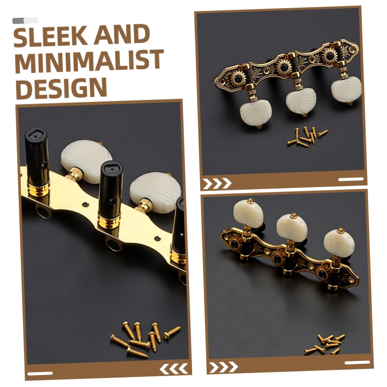 Goldfarbene Klassische Gitarrenstimmwirbel Präzise und Langlebige Gitarren-stimmmechaniken Kompatibel mit Akustischen und Elektrischen Gitarren Einfach zu Bedienen für Gitarristen