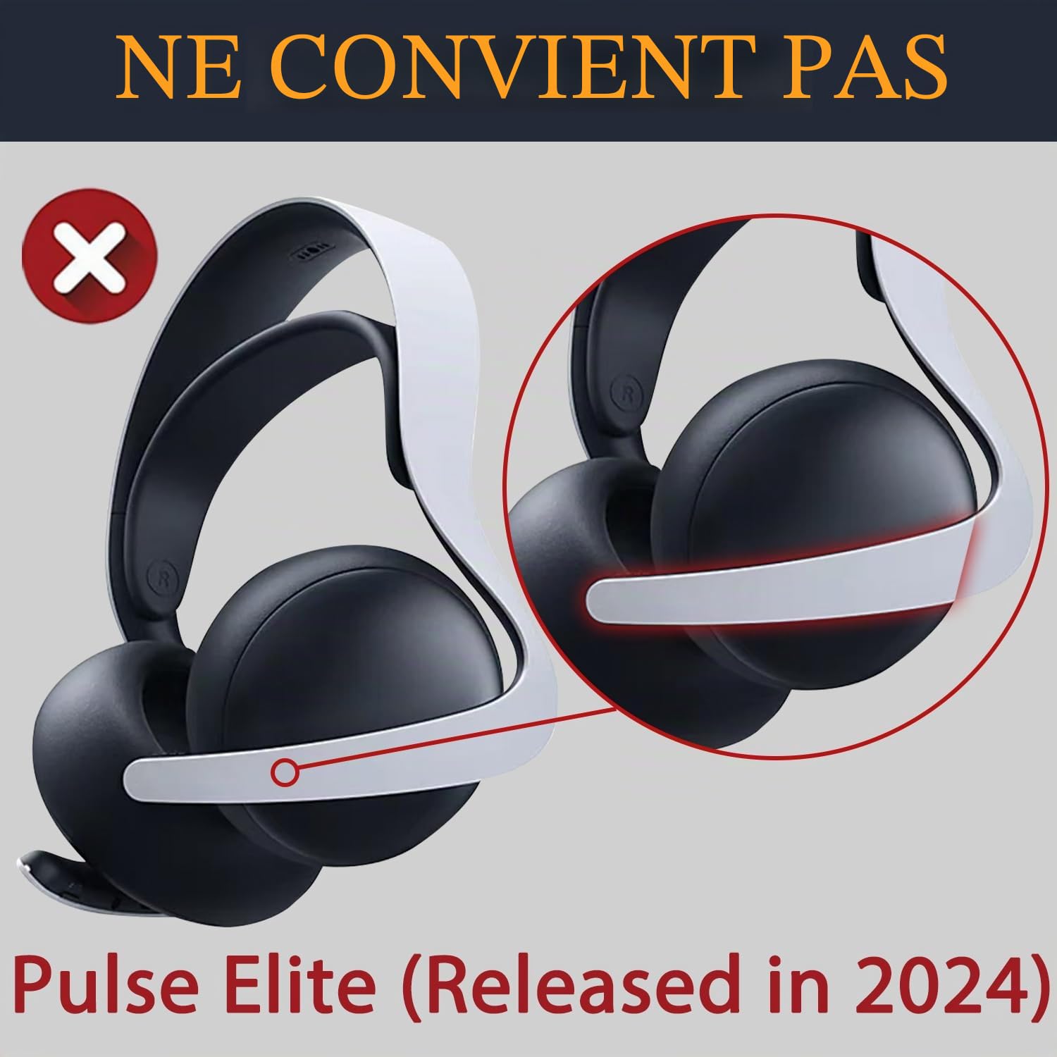 SOULWIT Mousse Coussin Coussinets pour Sony PlayStation 5 Pulse PS5 3D Wireless Casque Anti-Bruit