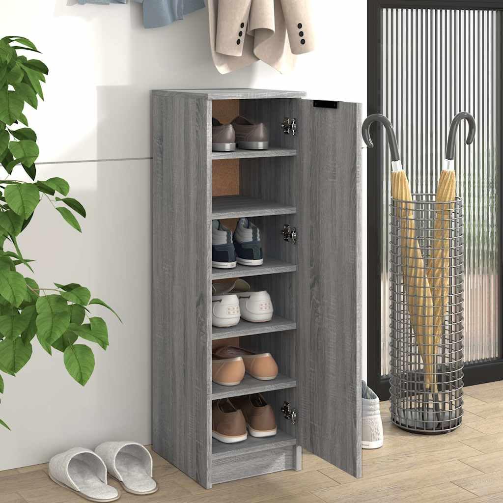 Scarpiera Grigio Sonoma 30x35x100 cm in Legno Multistrato con Anta