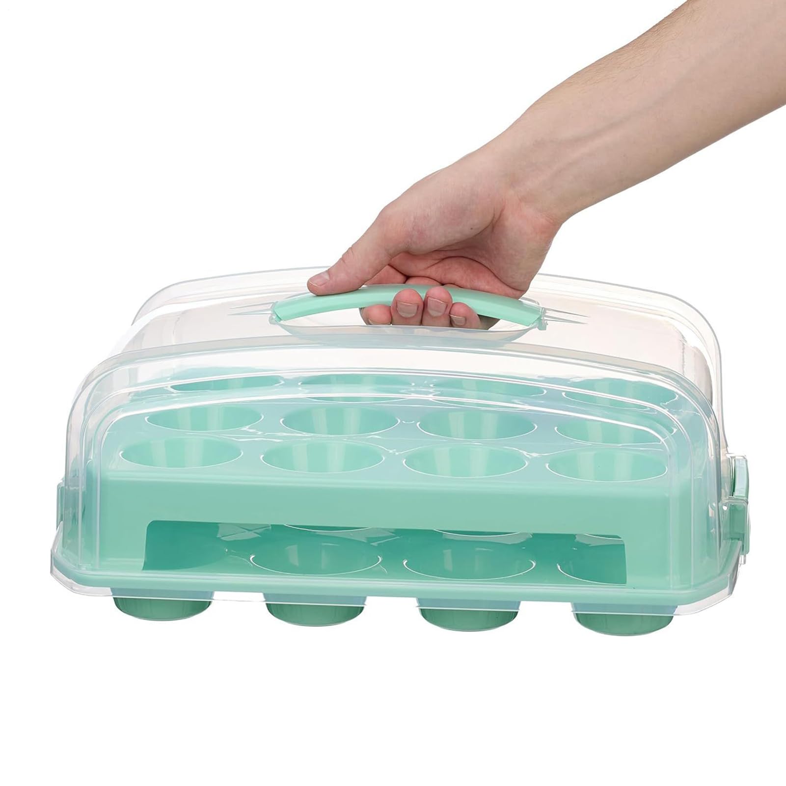 Porta Cupcake Organizer A 2 Ripiani, Trasporto E Riutilizzabile | Porta 24 Cupcake Con Coperchio Biscotti Torte Pasticceria per Negozio Feste Matrimonio Natale Compleanno