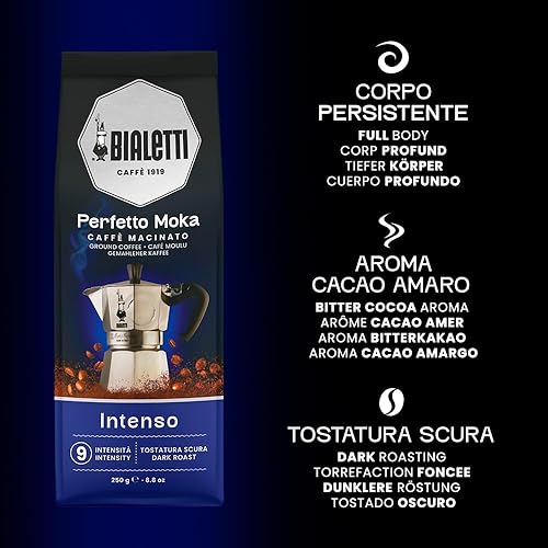 Vista 3 de Bialetti Perfetto Moka Café Moulu Intenso (Fuerte) Tostado Oscuro 8.82 oz