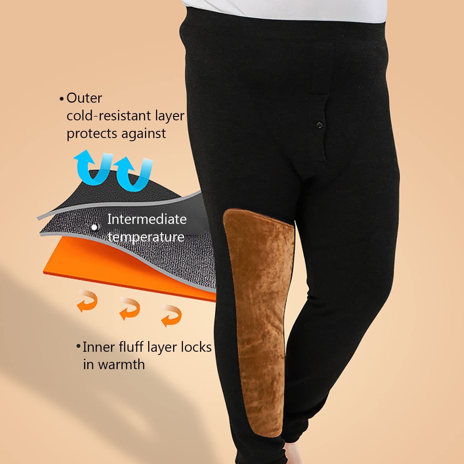 G&F Lange Thermo-Unterhose Für Herren Hosen Gym-Leggings Schnelltrocknend Leicht Unterwäsche