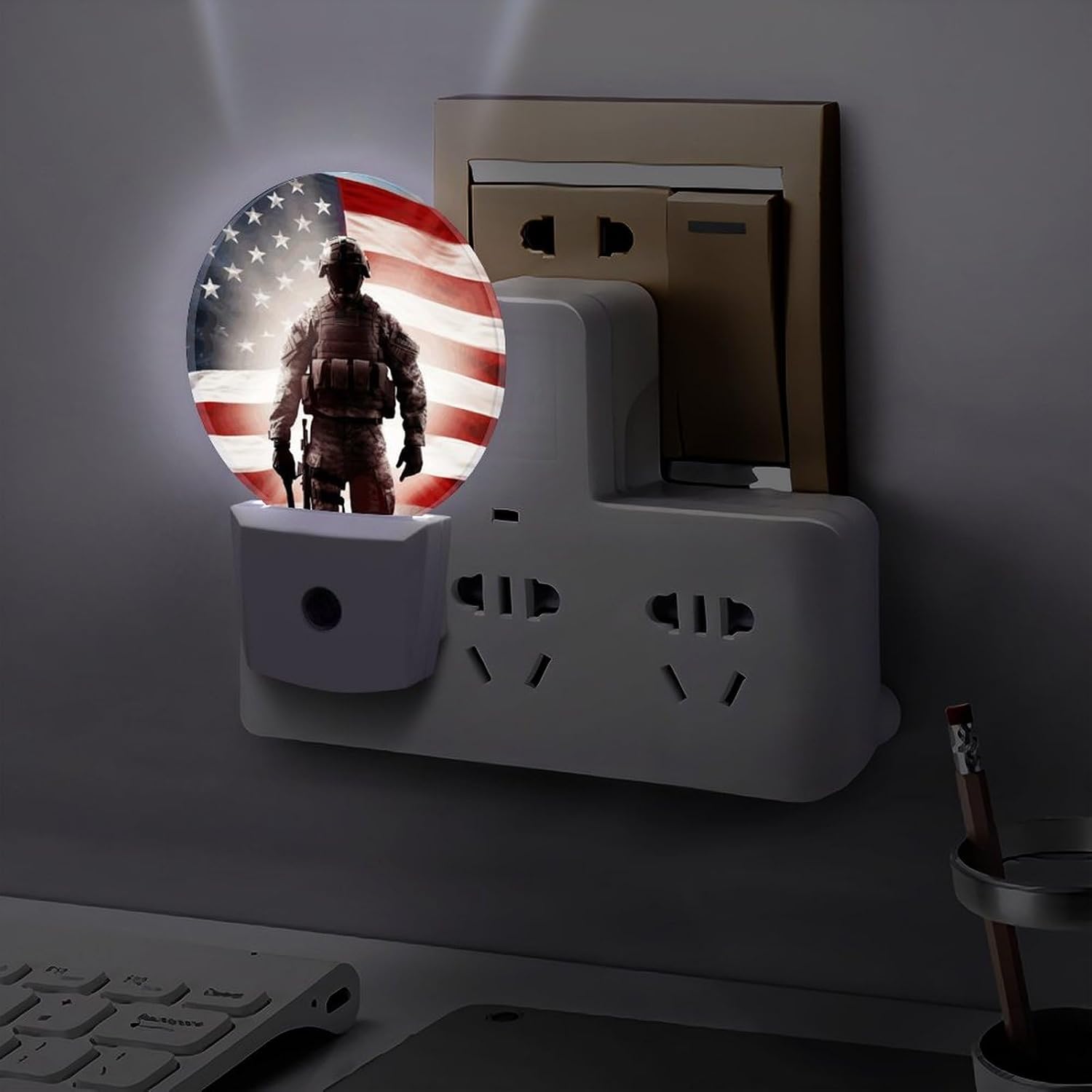 American Soldier Plug-in LED Nightlight Wall Night Light image 5