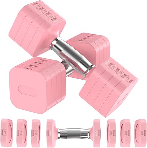 Juego de mancuernas ajustables de 22 libras, mancuernas de peso ajustable con 4 niveles de 4.4 libras, 6.6 libras, 8.8 libras, 11 libras, juegos de