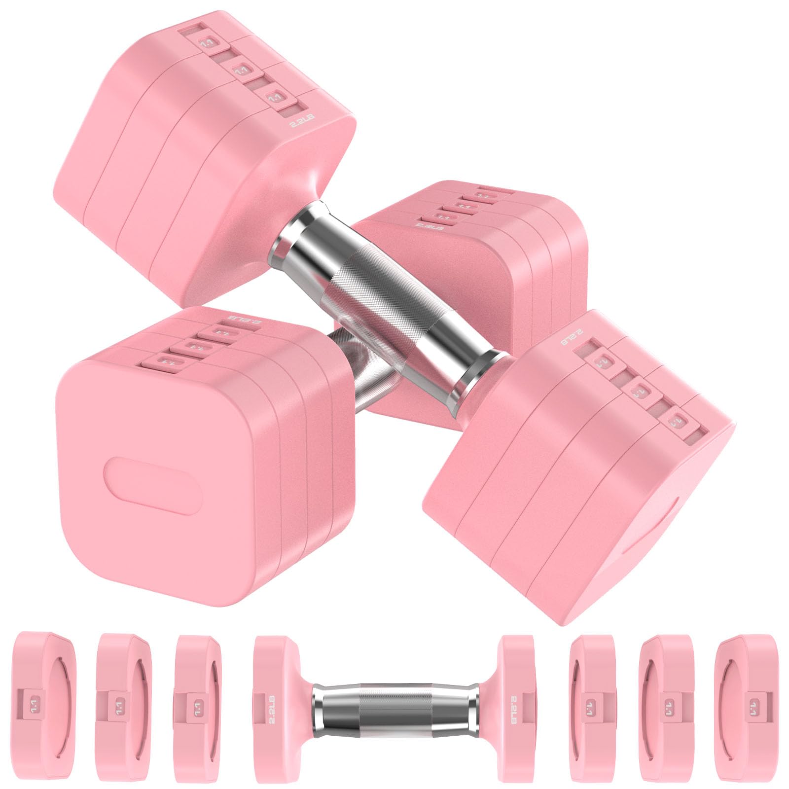 22LBS Adjustable Dumbbells Set Adjustable Weight Dumbbells with 4 Levels 4 4lb 6 6lb 8 8lb 11lb Hand