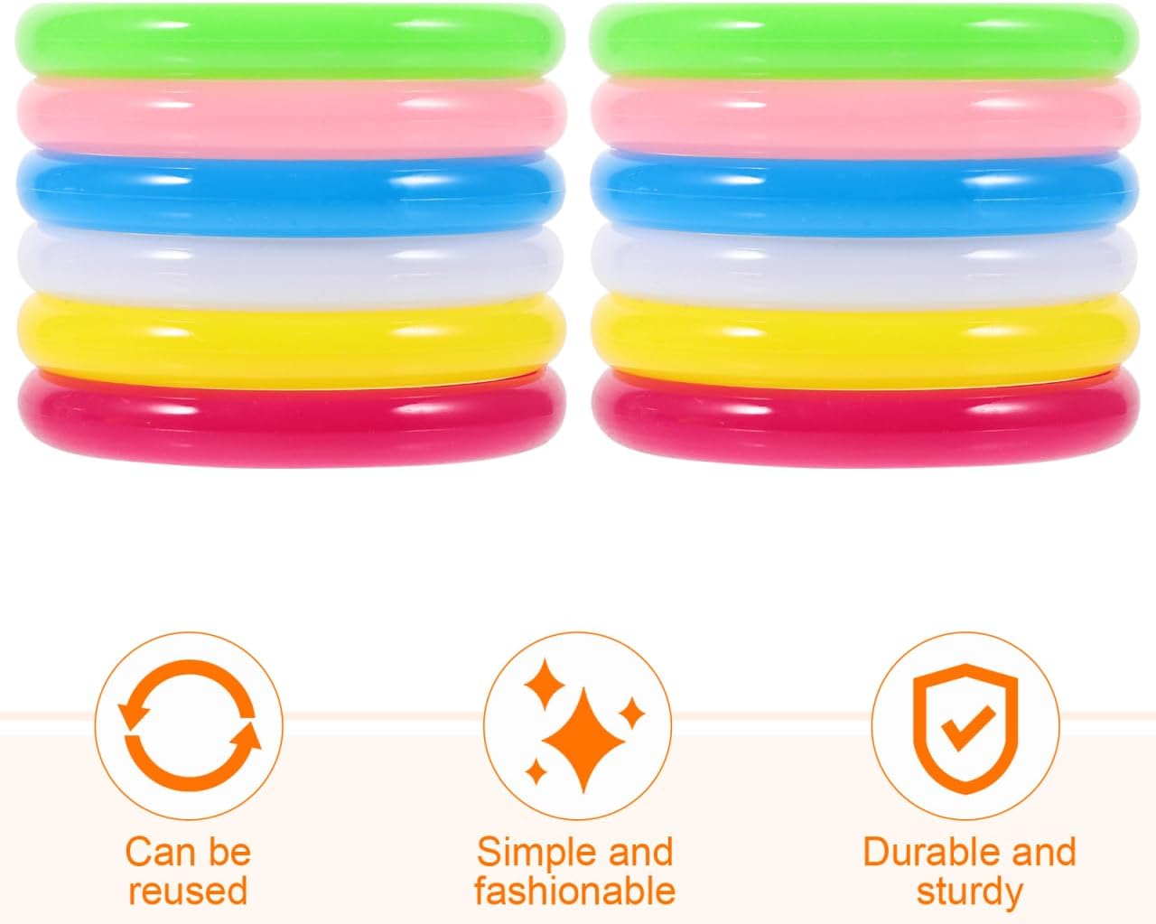 NUOBESTY 12pcs Plastic Bangle Bracelets Candy Color Bracelet Dress up Supplies Plastic Jewelry for Child, Women, Girl for Christmas, Party Favors (Mixed Color) - Image 8