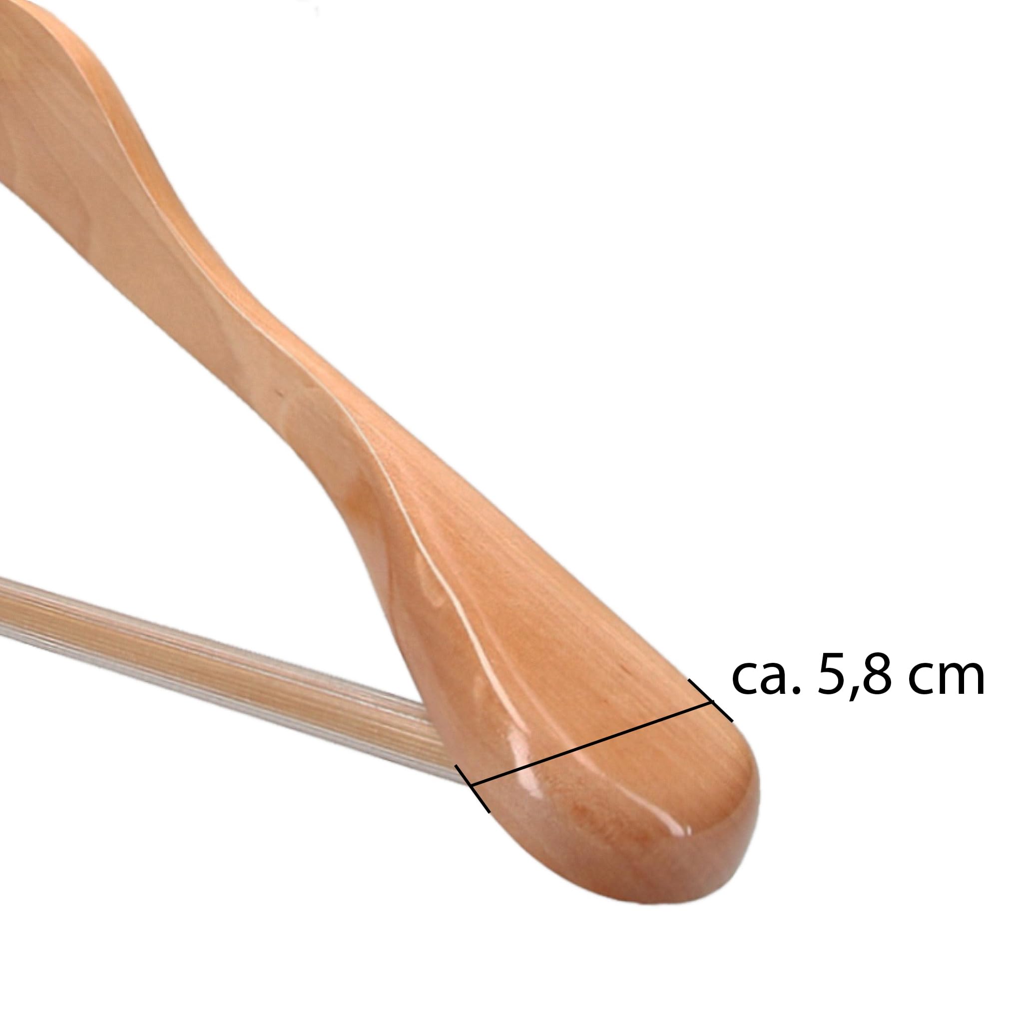 5 x Kleiderbügel Holz VonBueren | 45 x 22,5 cm breit je Bügel/Holzbügel | stabile Holzkleiderbügel | Anzugbügel, Hose, Hemden
