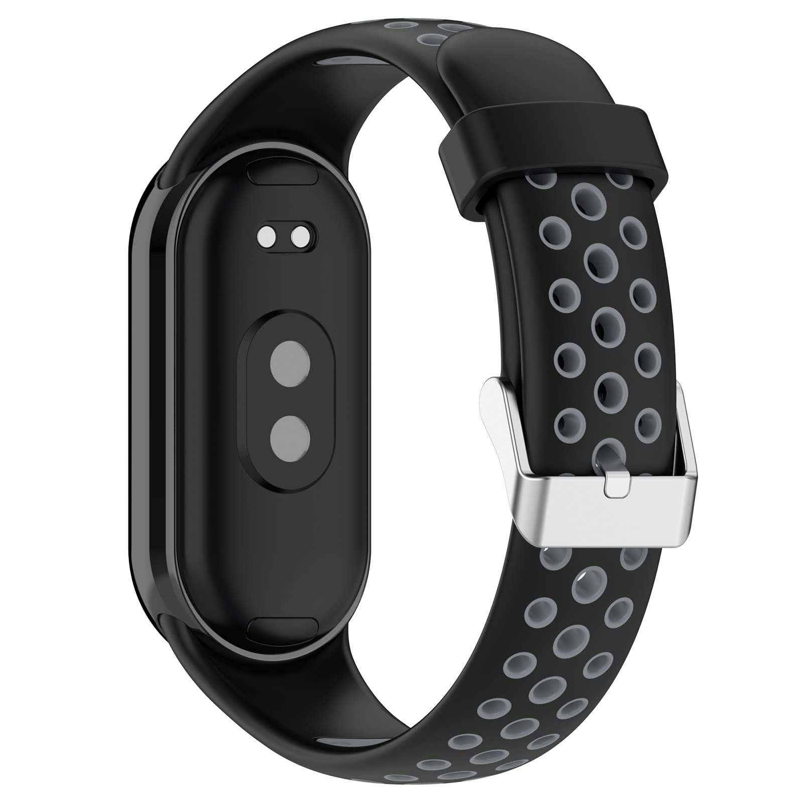INF Bracelet Compatible with Xiaomi Mi Band 8 Fitness Bracelet, Watch Strap Silicone, Two-Tone Design, Breathable Replacement Strap, Watch Straps Gray
