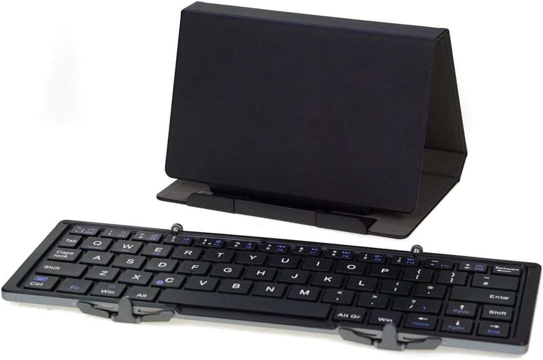 Universal Foldable Pocket Bluetooth Keyboard for iPad iPhone Android Windows Phones and Tablets. Aluminium Case + Scissors keys, compact and durable.