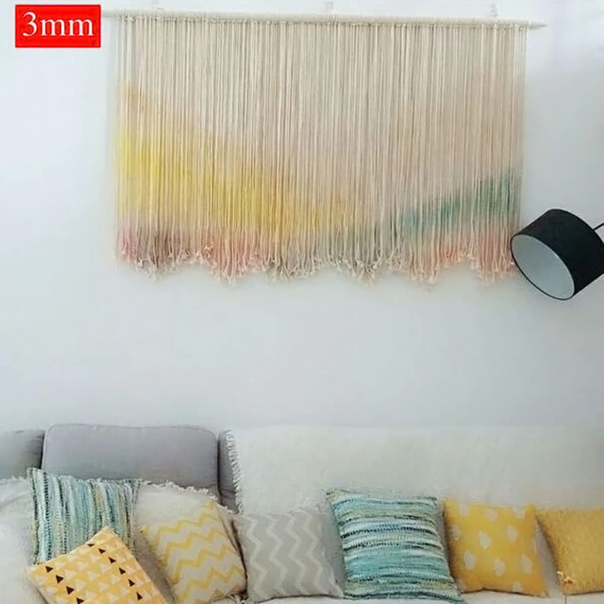 Cuerda de Algodón Natural Beige de 100m para Manualidades DIY | Cordón Retorcido para Tapicería y Punto, Fácil de Cortar, Apto para Pared y Encordado