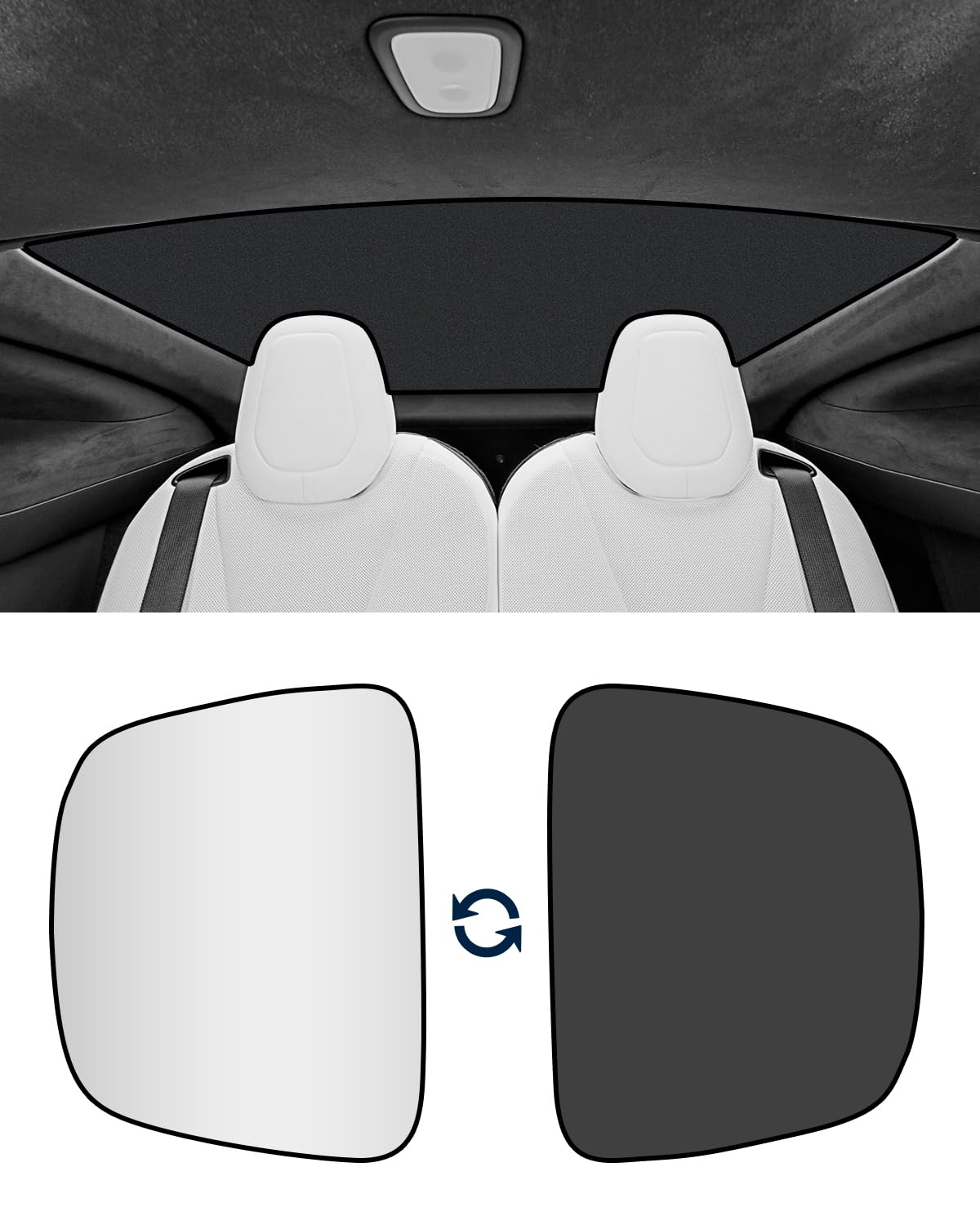 Roof Sunshade, Windshield Sunshade,Rear Windshield Sunshades,Glass Sunroof Shade UV Sun Blocking Heat Shade Comptatible with Tesla Model X 2015-2025 (