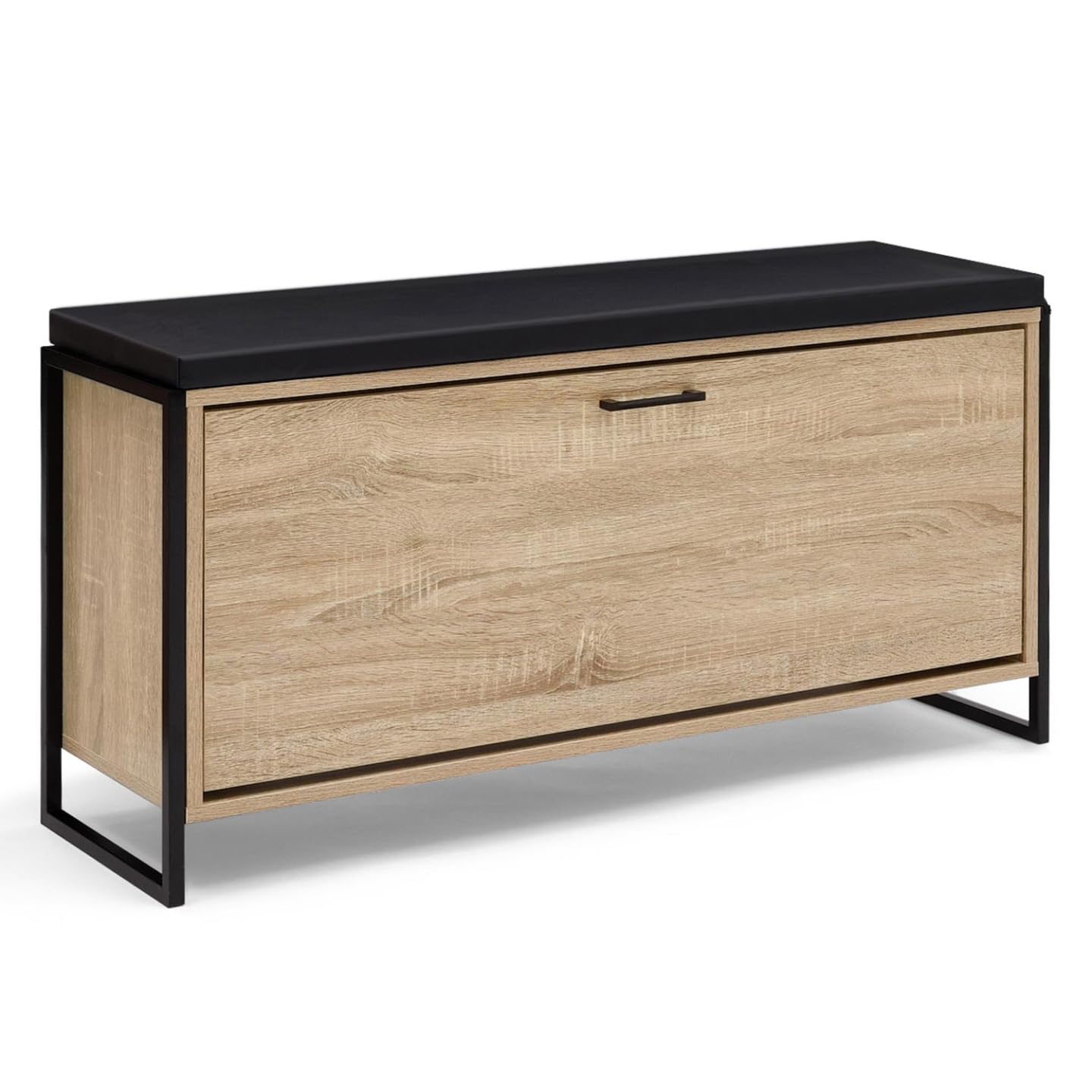 IDMarket - Banc d'entrée avec Coussin et Rangement Chaussures Luis 100 cm Design Industriel
