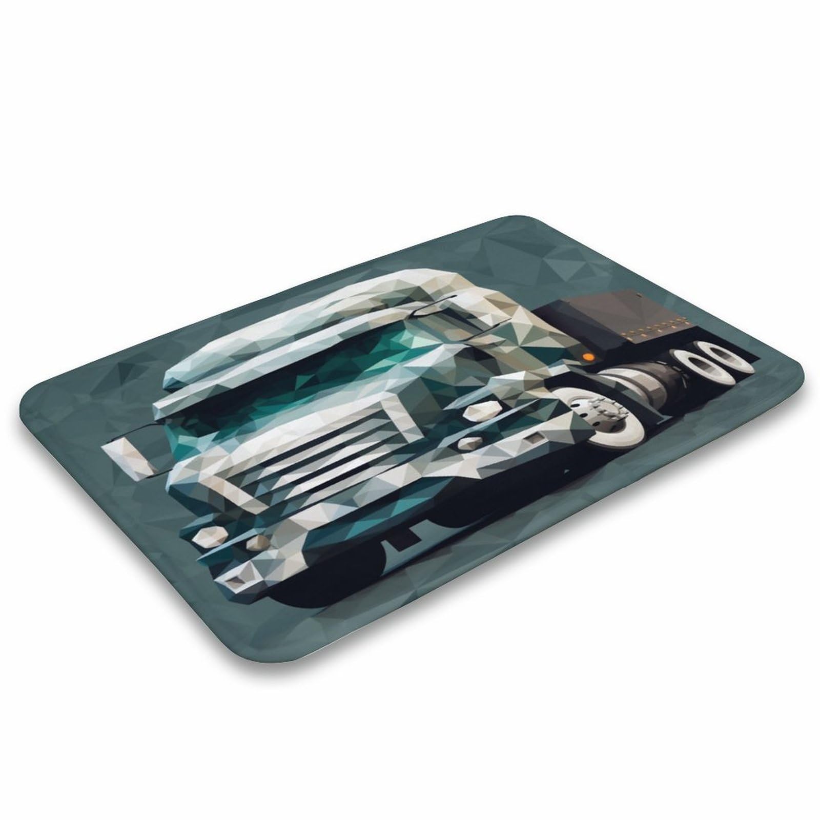 Abstract Green Truck Bath Mats Boys Construction Vehicles Indoor Doormat Front Door Welcome Mat Soft Microfiber Super Cozy Non Slip Machine Washable Bathroom Decorations Carpets 20