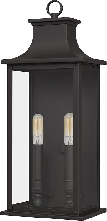 Quoizel Coastal Armor ABY8408OZ Abernathy Industrial Showcase Classic Design Medium Wall Wall Lantern، 2-Light 120 Total Watts، 20 "H x 8" W، Old Bronze
