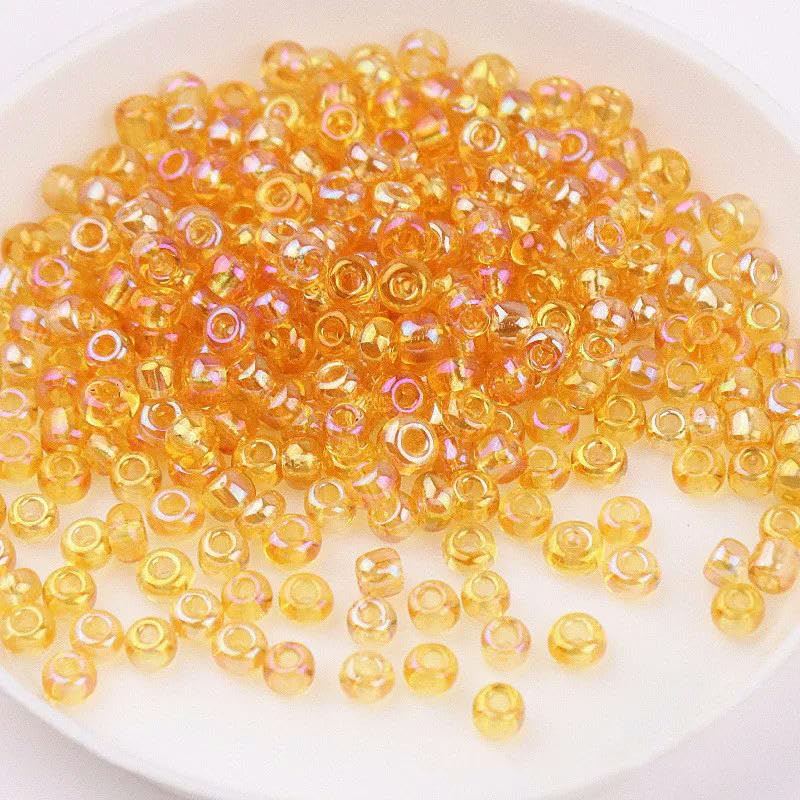 Szklane koraliki z nasionami małe koraliki 1,5-4 mm szklane koraliki ryżowe magiczny kolor przezroczyste imitacja kolorów rozproszone koraliki DIY koraliki akcesoria z frędzlami
