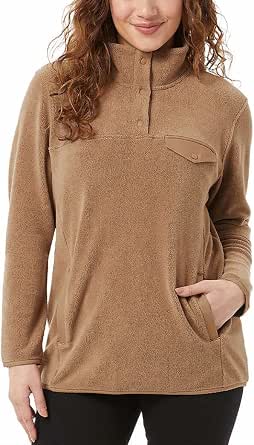 32 DEGREES Womens Snap Arctic Fleece Pullover,Midnight Muse,Medium 32 DEGREES Womens Snap Arctic Fleece Pullover,Midnight Muse,Medium