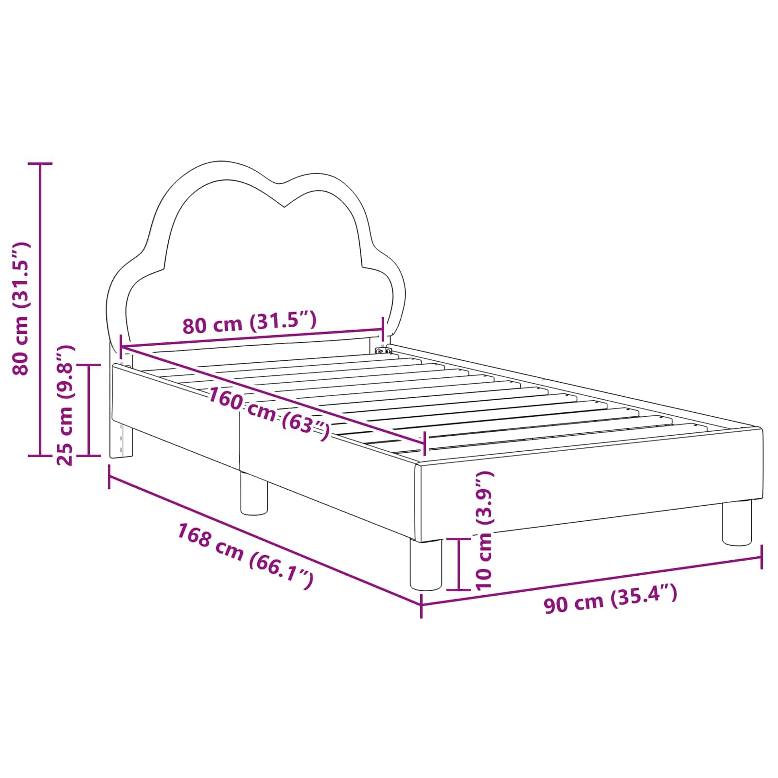 vidaXL Struttura Letto Bambini con Testata Blu 80 x 160 cm PU, Camera Elegante, Letto Minimalista, Spazio di stoccaggio, Design Moderno, Funzionale per Interni