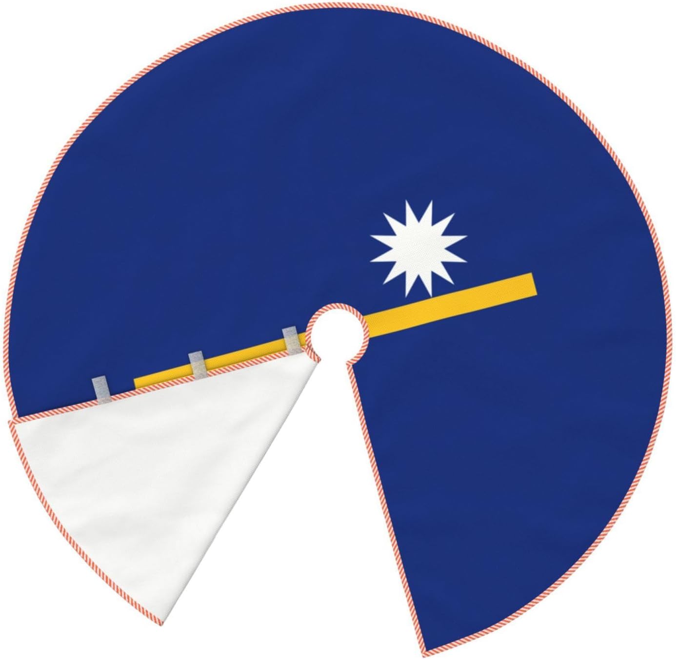 Flag of Nauru Print Xmas Holiday Party Home Decorations Ornaments Xmas Winter Holiday Party Tree Mat