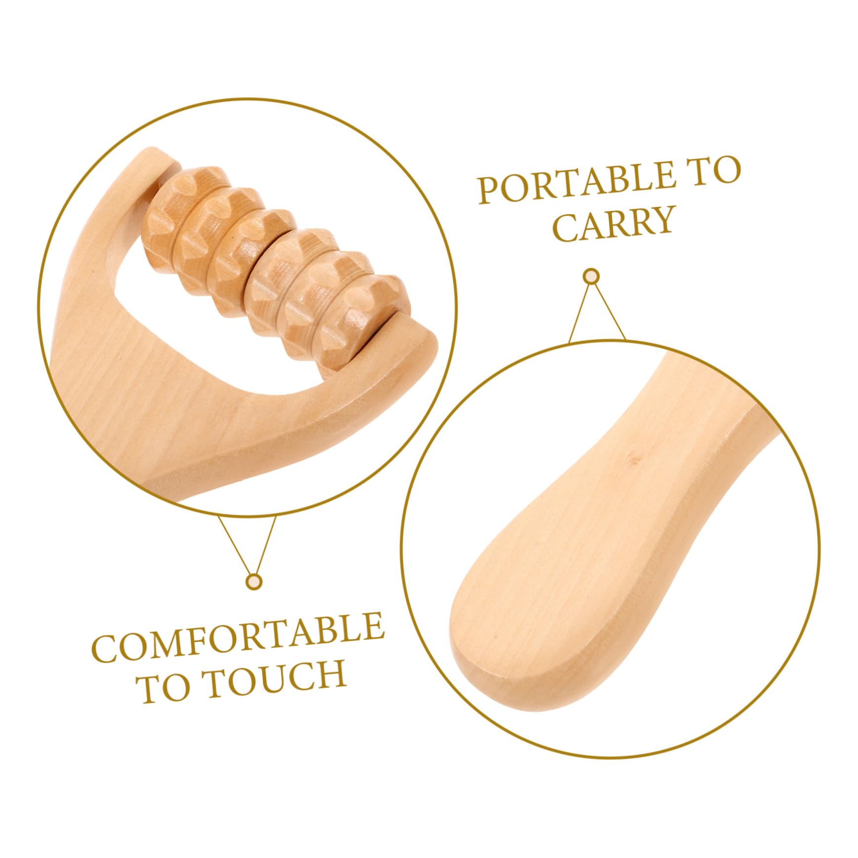1juego Rodillos De Masaje De Madera Para Relajación Muscular Masajeador Multifuncional Para Cara Cuello Espalda y Pies Herramienta De Masaje Ligera y Portátil Para Viajes