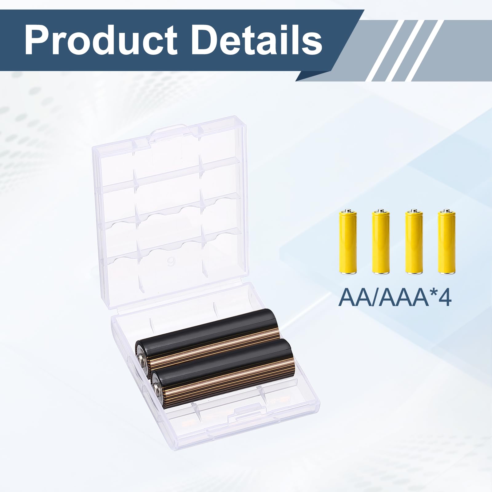 QUARKZMAN Porta Batterie Organizer Scatola Immagazzinaggio 4 x AA/AAA Custodia In Plastica Trasparente Confezione 10