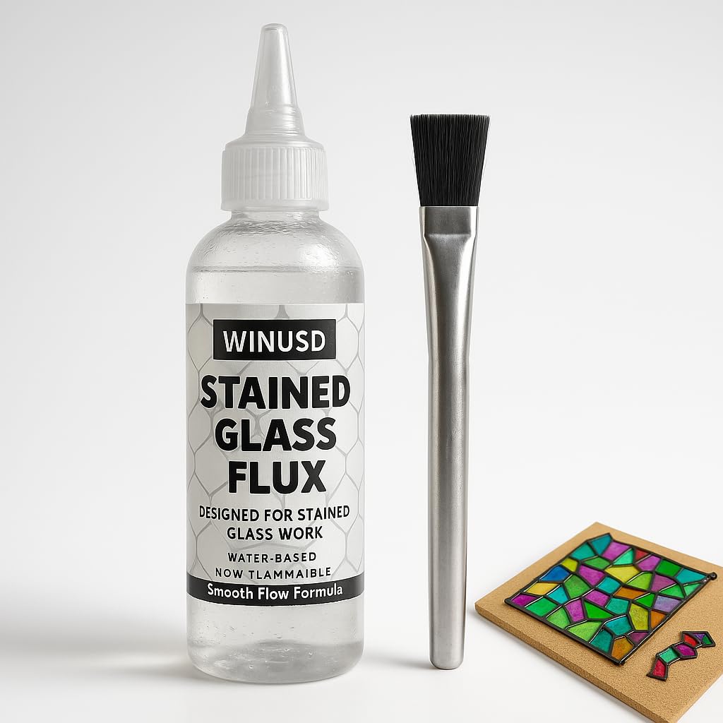 Winusd Clear 4Oz Glass Craft Assistant For Stained Glass Projects, Water-Based Glass Joining Aid For Art & Hobby Use
