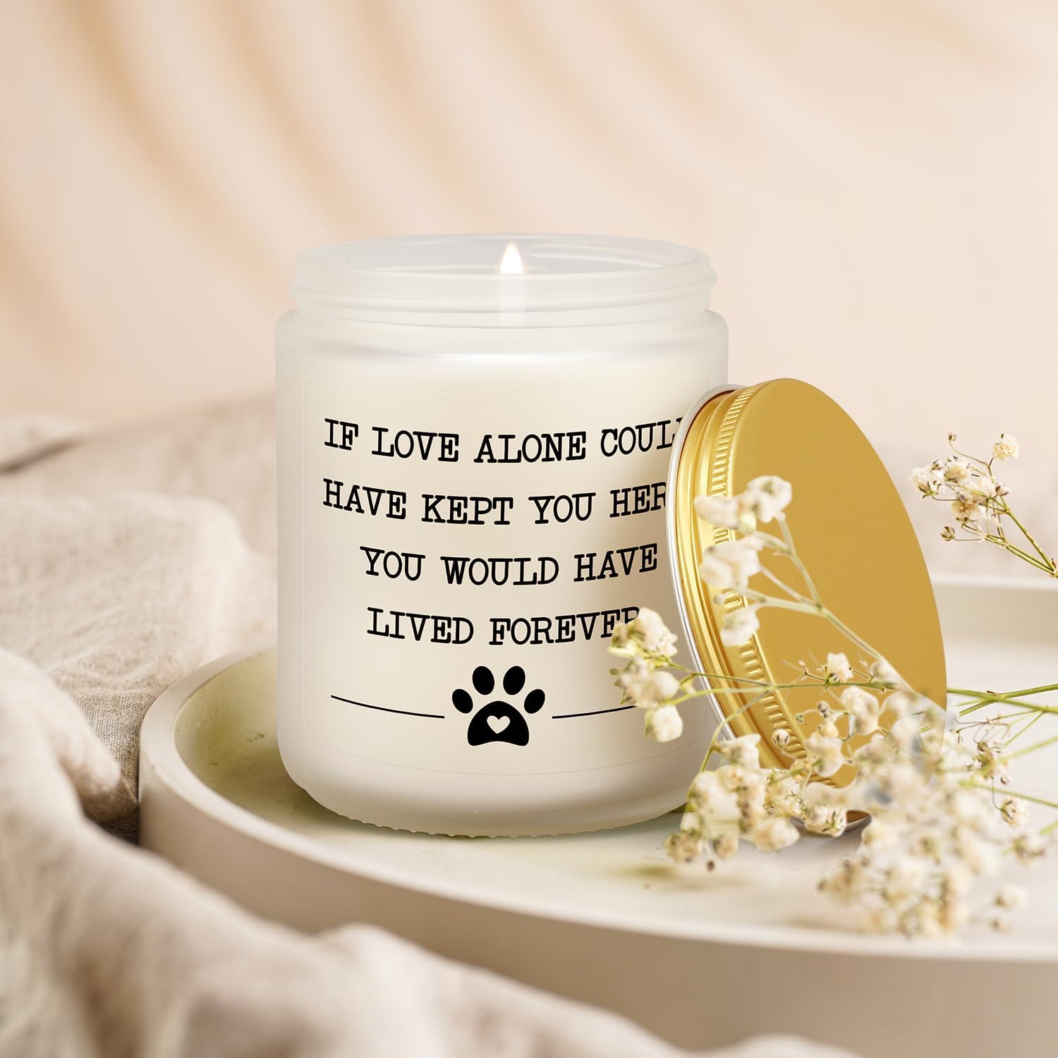 Pet Memorial Gifts for Loss of Dog Cat, Sympathy Gift for Pets Loss, Dog Bereavement Cat Memorial Candle, Remembrance Present in Memory of Cat, Passing Away Condolence Presents for Friends Pet Owner - Image 2