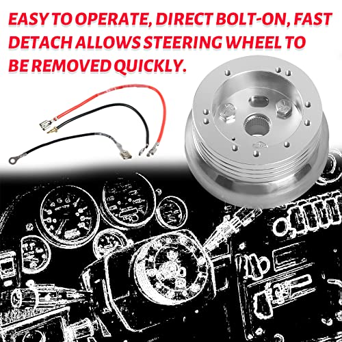 Image of 5 & 6 Hole Billet Steering Wheel Hub Adapter Silver
