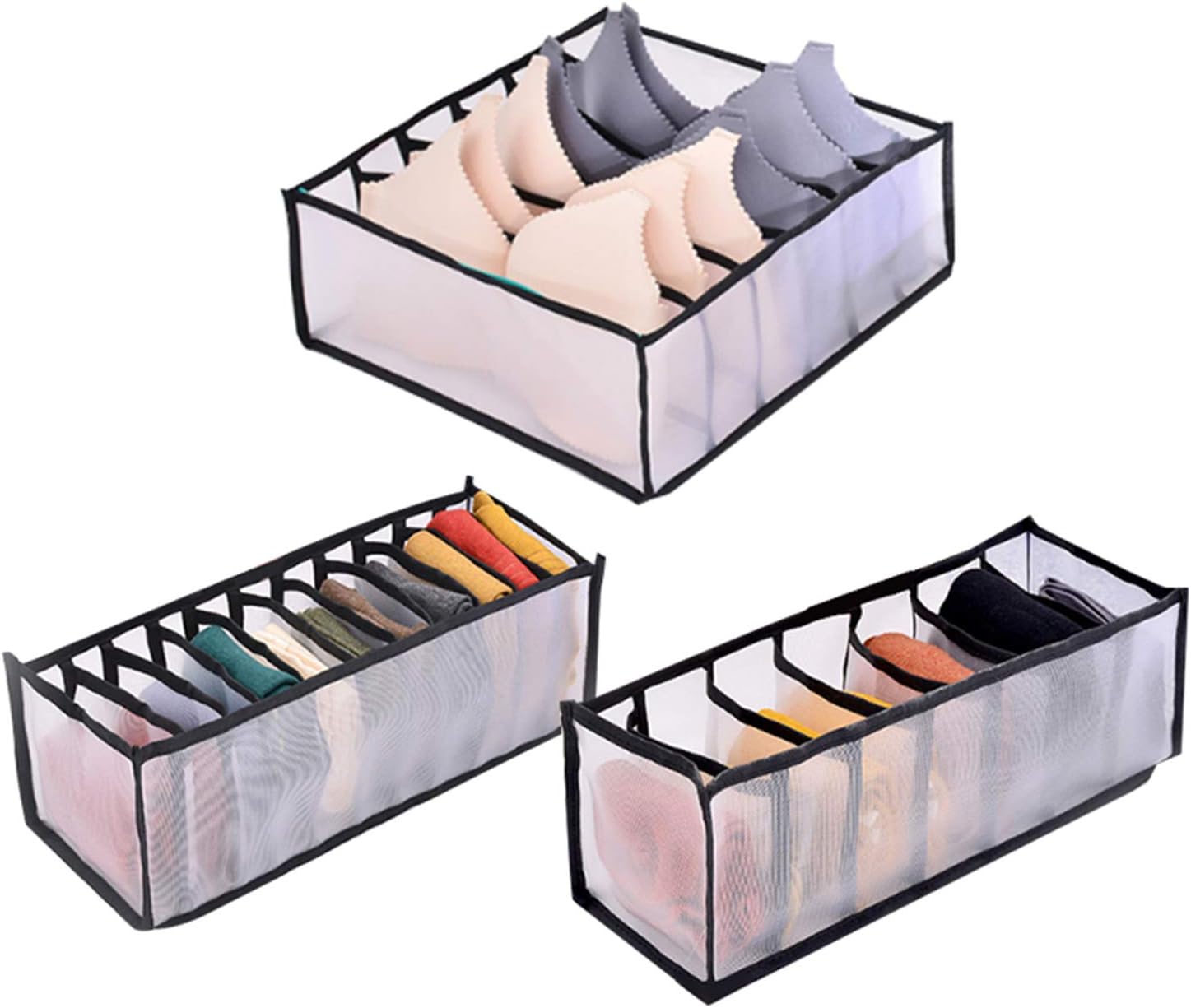 Underwear Storage Box with Compartments Socks Bra Underpants Organizer Drawers Divider Box
