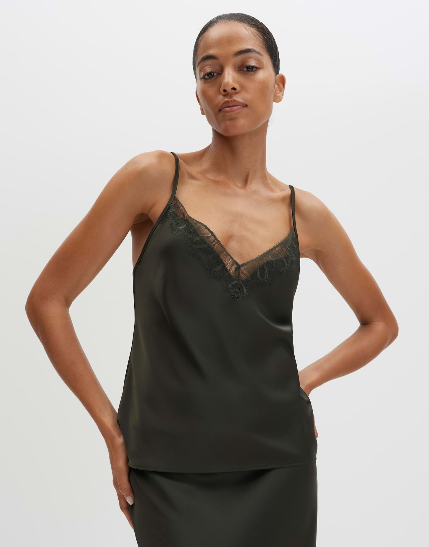 someday Damen Blusentop | Zartes Spitzentop aus Satin Regular Fit