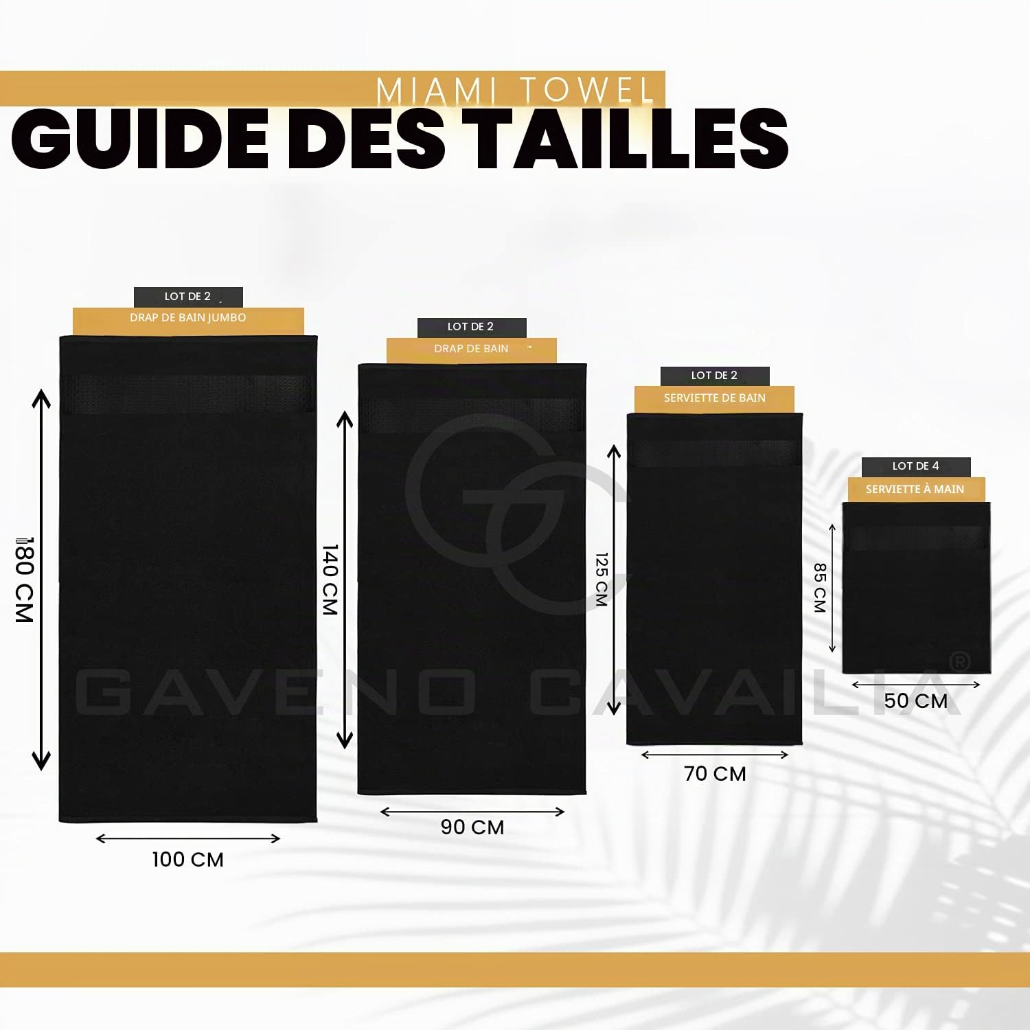 GC GAVENO CAVAILIA Lot de 2 Grandes Serviettes de Bain en Coton égyptien de 700 g/m² à séchage Rapide – Serviettes Douces au Toucher – Noir – 228,6 x 360,6 cm