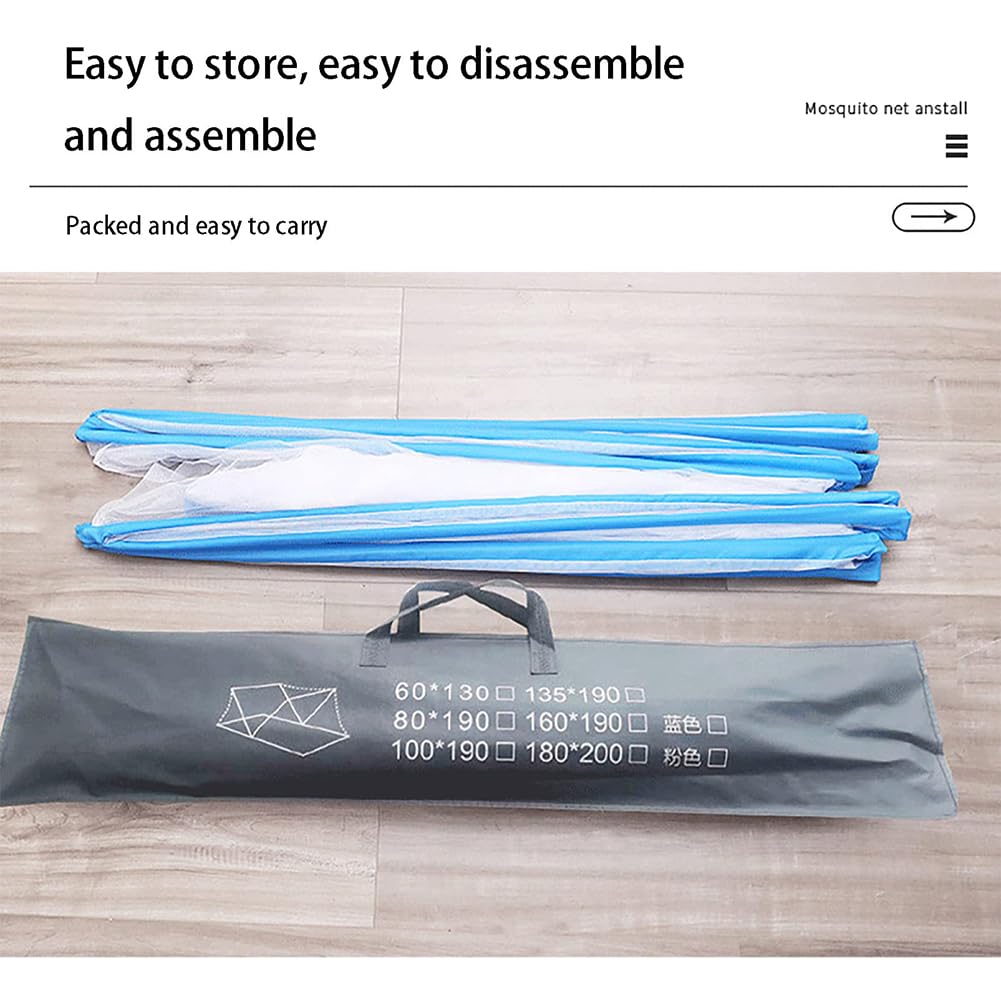Moustiquaire Pliable Lit 2 Places, Portable de Voyage Moustiquaire, Camping Mosquito Rideau, Installation Facile, Maille Fine, pour Chambre à Coucher, Camping, 190 x 160 x 80 cm